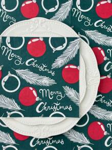 20入組聖誕主題派對餐巾紙,聖誕裝飾餐巾紙,餐廳&家庭氛圍派對用品,13*13英寸 - 彩色 - 查看 1