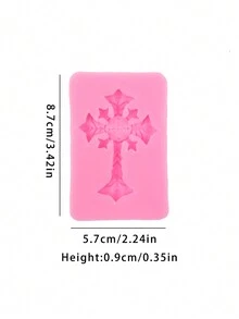 Cross Texture Decoration Mold For Diy Fondant, Silicone Cake, Baking, Chocolate Mold - Pink - View 5