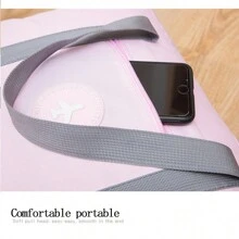 1只加強行李整理袋,帶圓形標誌,可固定在行李箱上,可摺疊旅行袋,適用於飛機旅行,搬家與打包衣服,黑色收納袋 - 黑色 - 查看 4