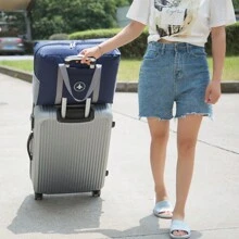 1只加強行李整理袋,帶圓形標誌,可固定在行李箱上,可摺疊旅行袋,適用於飛機旅行,搬家與打包衣服,黑色收納袋 - 黑色 - 查看 3