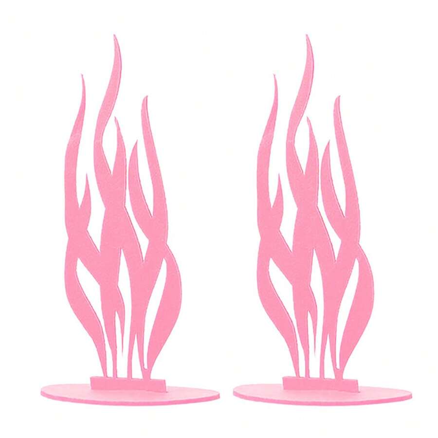 2 Piezas Decoración De Algas Rosadas