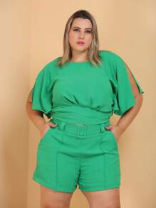 Plus Size Co-Ords - màu xanh lá - Xem 1