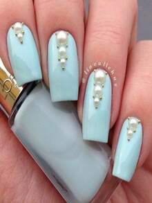 Perlas Con Adhesivo Para Rostro, Uñas y Cabello, Perlas Artificiales - Beis - Ver 3