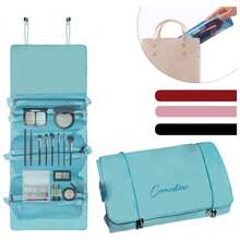 Cosmetiquera Neceser Bolsa Ajustab Viaje Portátil Maquillaje - Azul - Ver 1