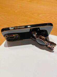 Funda de teléfono a prueba de golpes con soporte multifunción con diseño de conejo astronauta de dibujos animados con acabado de electrochapado, compatible con las series 16, 17, 17 Pro, 17 Plus, 17 Pro Max, versión internacional, no la versión nacional - Negro - Ver 5