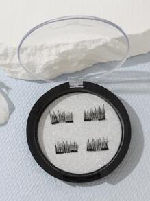 磁性睫毛自然外观，量子磁性睫毛采用磁铁和无胶设计，自然持久，易于佩戴，盒装条状睫毛，睫毛，睫毛，假睫毛 - 黑色 - 查看 3