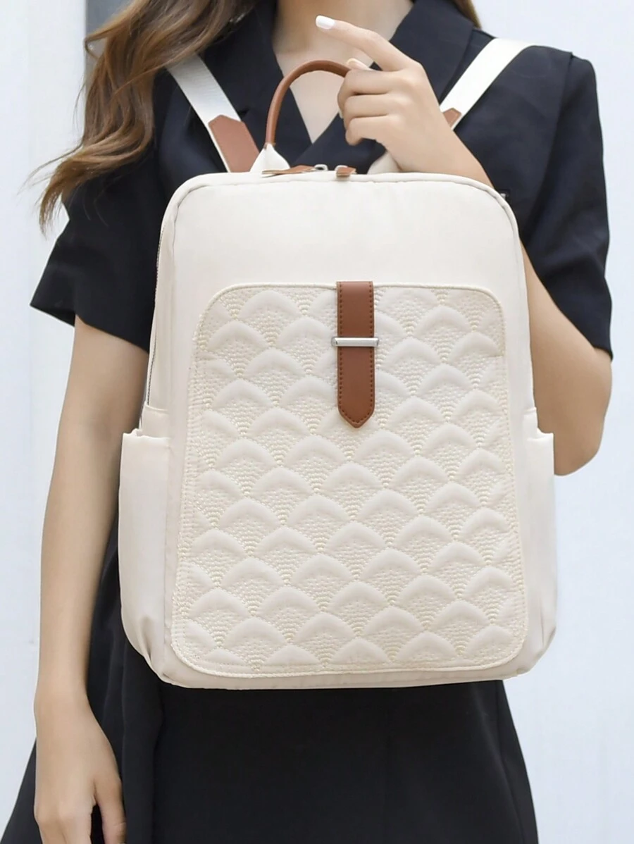 LECEY Mochila Branca De Alta Capacidade | SHEIN PT