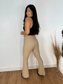 Women Pants - 米色 - 查看 2