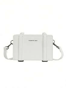 1pc White Simple Design Adjustable Strap Neutral Mini PU Box Crossbody Bag, Peach Tree Christmas Men Bag Vacation Dad Gifts Retro Bag Vintage Shoulder Bag Messenger Bag Tote Bag Side Bags For Men Funny Gifts Gifts For Men Valentine Day Bag For Men Camping Sling Bag For Men Stickers Summer Back To School Valentines Gifts Valentine Gifts For Men Vintage Summer Bag Springbreak White Bag Gift Bag Pack Cross Body Bag Vintage Bags School Supplies New Life Items For Students Men Essentials Fashion Men's Bags Graduation - 白色 - 查看 4