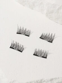 磁性睫毛自然外观，量子磁性睫毛采用磁铁和无胶设计，自然持久，易于佩戴，盒装条状睫毛，睫毛，睫毛，假睫毛 - 黑色 - 查看 4