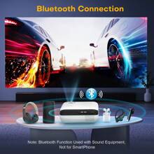 Outdoor Projector,Native 1080P Bluetooth Projector With 100''screen, 9500L Portable Home Movie Projector Compatible With Smartphone, USB,AV,Fire Stick - White - View 4