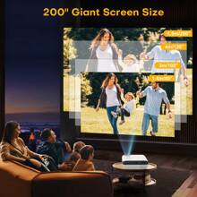 Outdoor Projector,Native 1080P Bluetooth Projector With 100''screen, 9500L Portable Home Movie Projector Compatible With Smartphone, USB,AV,Fire Stick - White - View 5