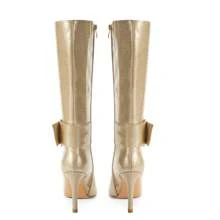 Modatope Knee High Boots Women Pointed Toe Stiletto High Heel Zipper Boots for Women with Buckle Strap - Vàng - Xem 4