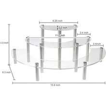 2pcs/set Clear Iron Pillar 3 Tier Half Circle Display Rack - Clear - View 3