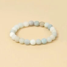 1pc Men's Beaded Bracelet 8mm Rhodonite Agate Healing Crystal Gem Bracelet Mala Yoga Meditation Jewelry Gifts For Women Men-Calm,Confidence,Protection,Success