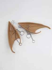 12CM Halloween natural color duende oreja estilo punk oreja decoraciones - Camel - Ver 2