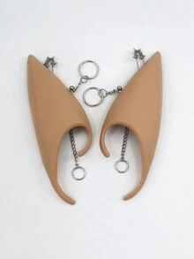 12CM Halloween natural color duende oreja estilo punk oreja decoraciones - Camel - Ver 3