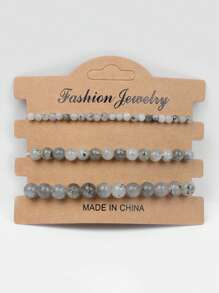 3入組多色天然石珠子手鍊4mm/6mm/8mm,適用於瑜伽、緩解焦慮,可伸縮的能量手環,女性珠寶禮物 - 彩色 - 查看 25