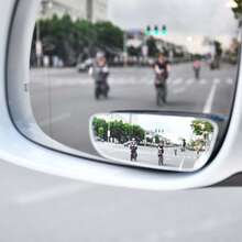 2 piezas de espejo convexo de punto ciego de 360 grados de ángulo amplio para coche, diseño largo y curvo sin marco - transparente - Ver 2