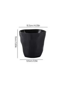 1pc/2pcs White Creative Artistic Personalized Pencil Holder, Study Stationery Storage Bucket, Minimalist Makeup Brush Holder, Or Garbage Bin Back To School - Black - View 6
