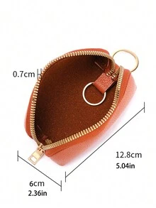 1pc Large Capacity Multifunctional Key Bag Car Key Bag Soft Portable Coin Purse Key Bag For Men and Women - Brown - View 3