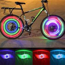 4/2/1 Stück Fahrradspeichen Licht, Silikon blattförmig 7 Farben Fahrrad Dekorations Beleuchtung