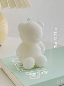 1 Pieza Vela De Fragancia De Cera De Soja Con Forma De Oso De Peluche, Regalo Creativo De Cumpleaños Para Hacer Uno Mismo, Decóración Del Hogar