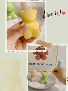 1 Pieza Vela De Fragancia De Cera De Soja Con Forma De Oso De Peluche, Regalo Creativo De Cumpleaños Para Hacer Uno Mismo, Decóración Del Hogar