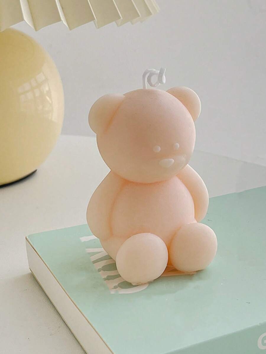 1 Pieza Vela De Fragancia De Cera De Soja Con Forma De Oso De Peluche, Regalo Creativo De Cumpleaños Para Hacer Uno Mismo, Decóración Del Hogar