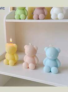 1 Pieza Vela De Fragancia De Cera De Soja Con Forma De Oso De Peluche, Regalo Creativo De Cumpleaños Para Hacer Uno Mismo, Decóración Del Hogar