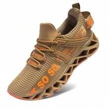 APRILSPRING Mens Athletic Shoes Running Walking Blade Tennis Sneakers - 金色 - 查看 6