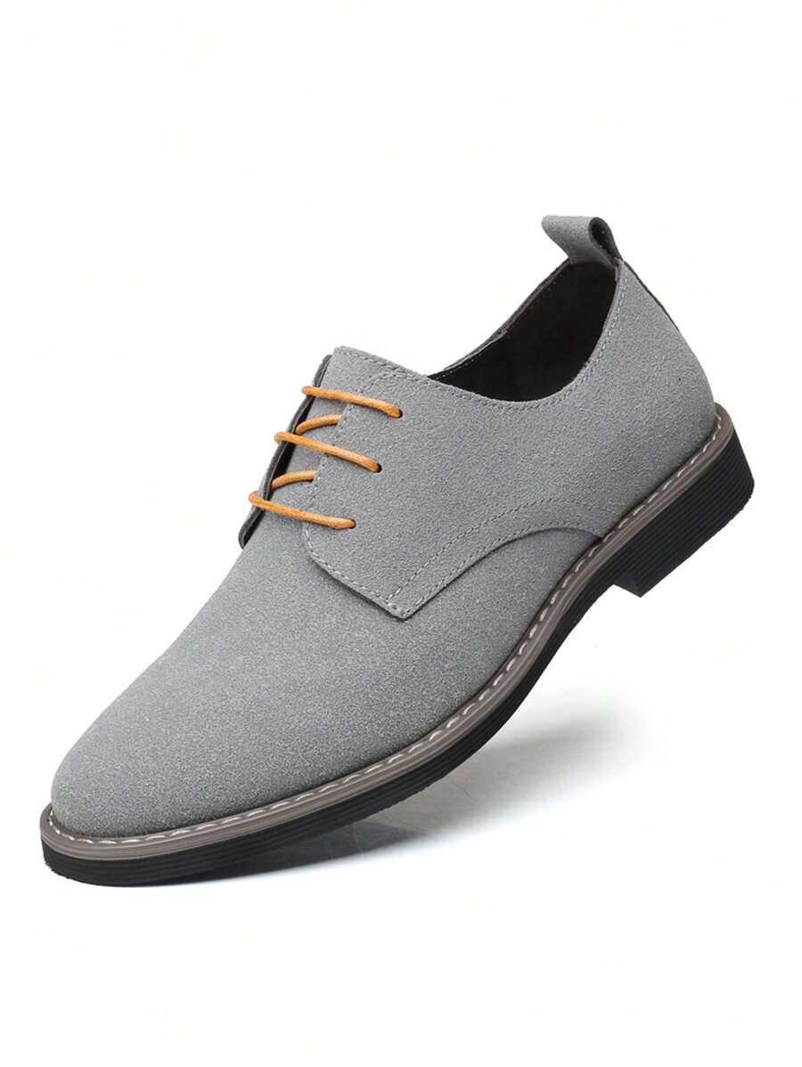 Zapatos Grises De PU De Negocios De Moda Para Hombres, Zapatillas Casuales De Corte Bajo, Calzado De Trabajo De Moda - Gris - Ver 1