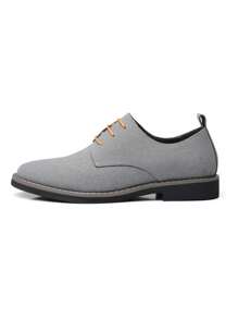 Zapatos Grises De PU De Negocios De Moda Para Hombres, Zapatillas Casuales De Corte Bajo, Calzado De Trabajo De Moda - Gris - Ver 2