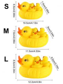 1入組玩水鴨設計浴室玩具,1只大鴨子和3只小鴨子 - 黃色 - 查看 4