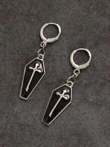 Bông tai lủng lẳng - màu đen - Xem 4