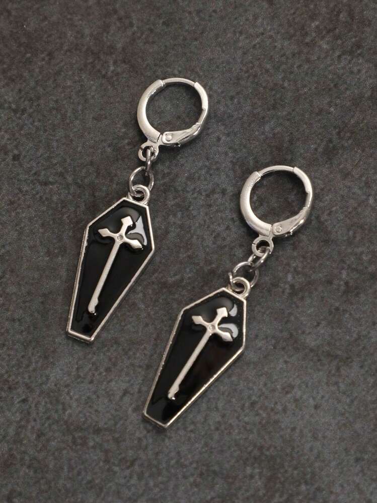 Bông tai lủng lẳng - màu đen - Xem 4