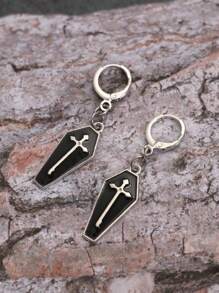 Bông tai lủng lẳng - màu đen - Xem 3