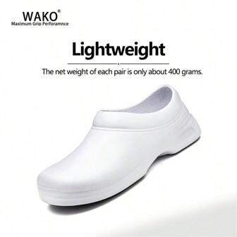 1 paio antiscivolo Chef Scarpe per uomo & Donna antiscivolo cibo servizio ristorante cucinare cucina lavoro Scarpe senza chiusure casual Zoccoli piedi leggero acqua & resistente all'olio ospedale medico sicurezza lavorando Scarpe hotel cucina giardino Scarpe impermeabile bianco colore