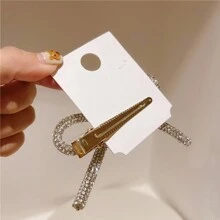 1pc Women's Elegant Bowknot Hair Clip With Rhinestones, Suitable For Daily Use Royal Valentine's Day Valentines Claw Clips Hair Claws Hair Barrettes, School Stuff, College, Winter Outfit For Women, Bows, Cute, Looks Of Party, Hair Accessories, Head Accessories - Multicolor - View 6