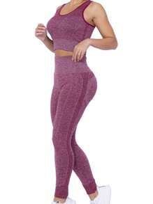 Women Two-piece Outfits - Burgundy - View 3