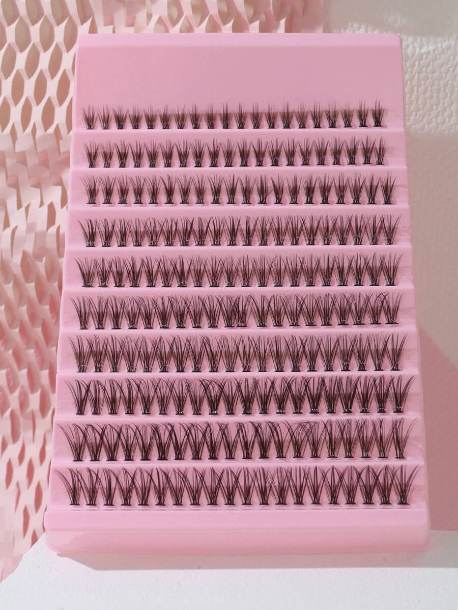 Fishtail Fairy Mixed-Style False Eyelashes For Women, Single Cluster Natural-Looking Synthetic Eyelashes, Large Capacity For Self-Grafting Lash Clusters, Eyelash Clusters, Individual Eyelashes, Lashes, Fake Lashes - Black - View 1