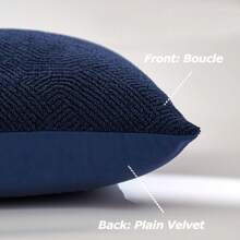 1 Piece Modern Geometric Art Style Pillow Cover, With A Textured Design Made Of Soft, Skin-Friendly Material, A Luxurious Home Decor Accessory. Suitable For Sofas, Bedrooms, Leisure Spaces, Cars, Living Rooms, Offices, Cafes, And Other Casual Settings. - 海軍藍 - 查看 4