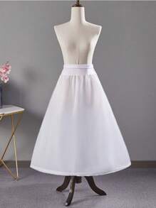 1 件女士 A 字形美人鱼婚纱，带衬裙，白色秋季女士服装 - 白色 - 查看 1