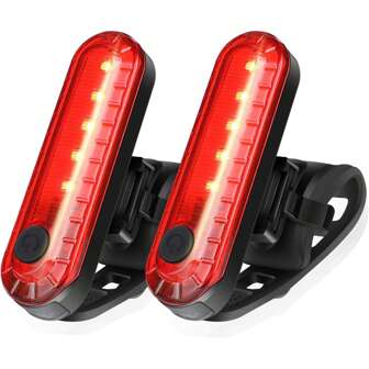 jihuo 2pcs Usb Rechargeable Led Bike Tail Light, Bright Bicycle Rear Light Flashlight, 4 Light Modes For Adult Men And Women Road Mountain Bikes (With 2 Usb Cables)