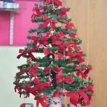 2 Pieces 10cm x 20M Satin Ribbon Red Poly Loop Ribbon Wide, Red Solid Color Fabric Ribbon Satin Deco Ribbon Gift Ribbons, Satin Ribbons for Decoration Christmas Birthday Gift Loop - Burgundy - View 6