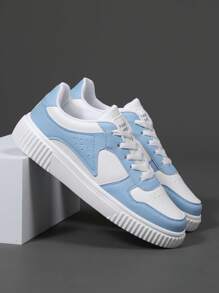 男士淺藍白休閒運動鞋,舒適透氣 - 淺藍色 - 查看 2