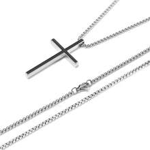 1 件銀色簡約鈦鋼吊墜男士嘻哈項鍊 - 銀色 - 查看 3