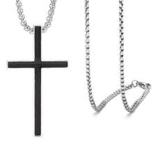 1 件銀色簡約鈦鋼吊墜男士嘻哈項鍊 - 銀色 - 查看 1