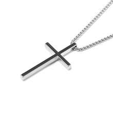 1 件銀色簡約鈦鋼吊墜男士嘻哈項鍊 - 銀色 - 查看 4