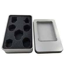 Silver Metal Dice Box With Window, Visible Metal Dice Storage Case, Gift, Portable Container With Carrying Handle, Tabletop Games Accessory (1pc) (dice Not Included) - Silver - View 1